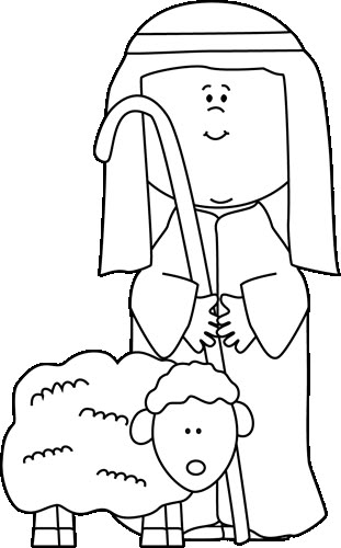 a black and white drawing of a person holding a lamb