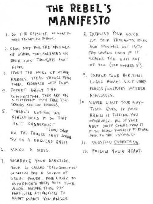 the rebel's manifesto handwritten poem from an unknown person in their home town