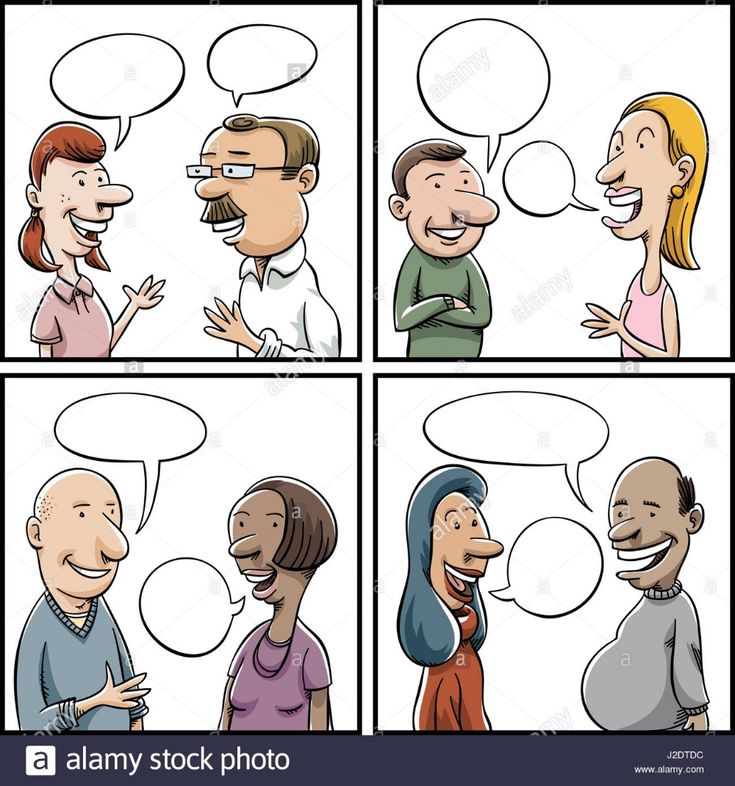 a comic strip with people talking to each other