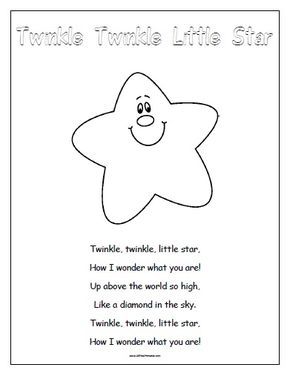 a star with the words twinkle twinkle little star written in black and white on it