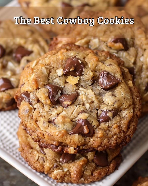 the best cowboy cookies are made with oats and chocolate chips