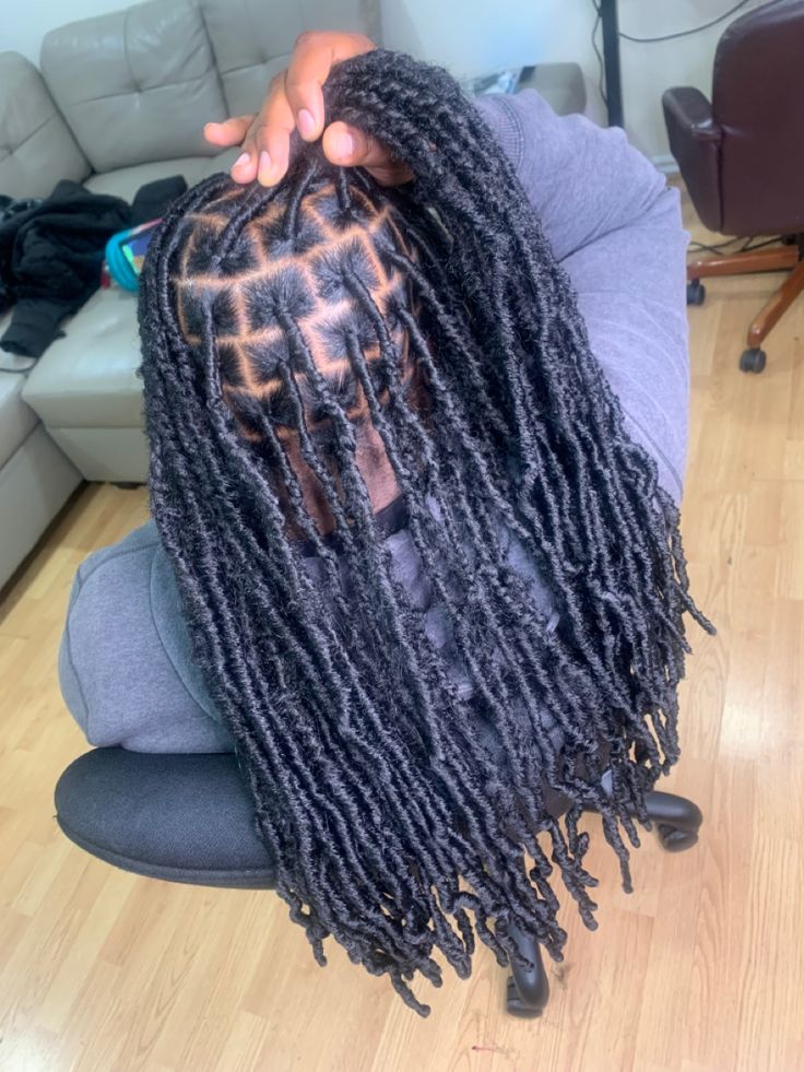 Black hair locs Softlocs Hairstyle, Faux Locs Long, Cornrows With Box Braids, Hair Braid Patterns, Soft Locs, Big Box Braids Hairstyles, Short Locs Hairstyles, Quick Natural Hair Styles, Faux Locs Hairstyles