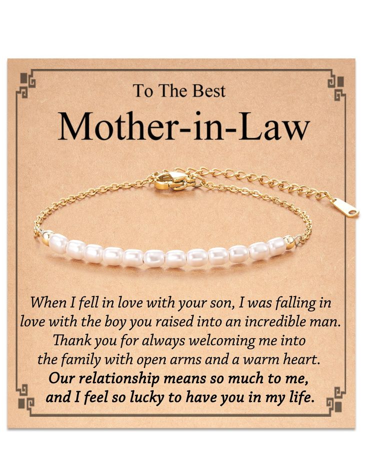 a mother - in - law bracelet with pearls on it