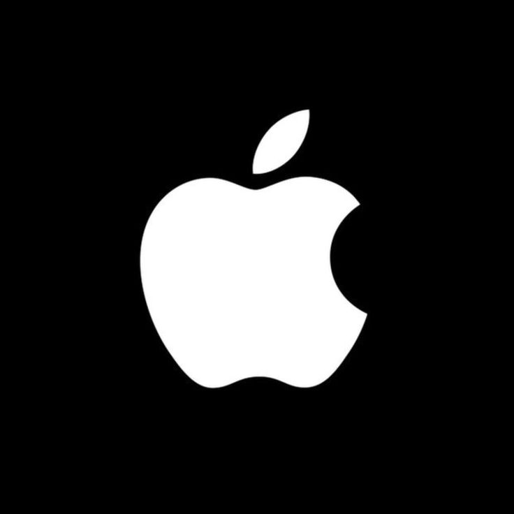 an apple logo on a black background