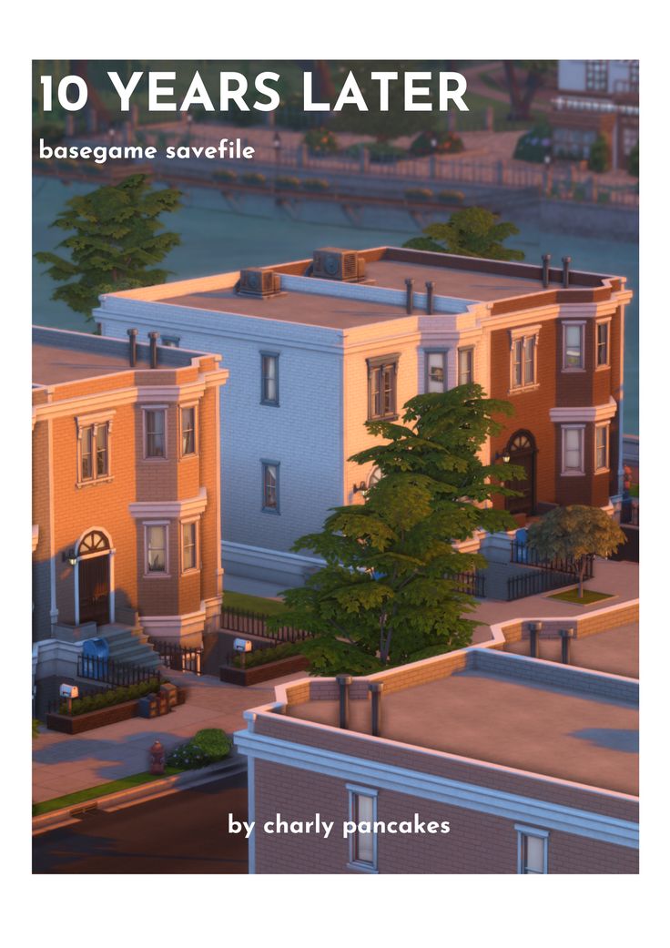 the front cover of 10 years later by chary panaches, with an image of houses in the background