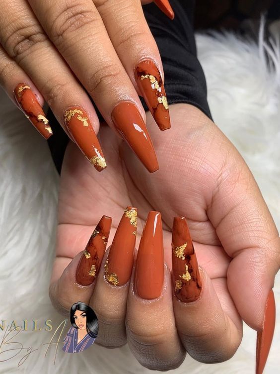 45+ October Nails To Inspire You This Fall | 2021 Fall Nail Trends Orange Nail, Thanksgiving Nail Designs, Fall Nail Art Designs, Cute Nails For Fall, October Nails, Fall Acrylic Nails, Thanksgiving Nails, Orange Nails, Coffin Nails Designs