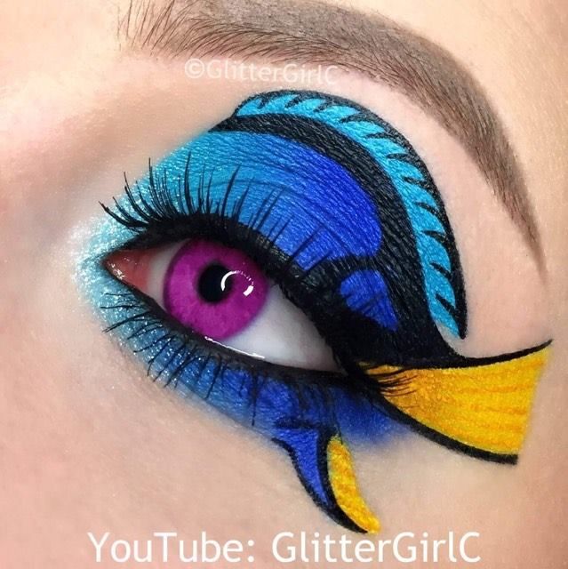 Dory Makeup, Nemo Makeup, Eye Makeuo, Dory Costume, Fish Makeup, Disney Makeup, Burn Book, Beautiful Eye Makeup, Halloween Makeup Looks