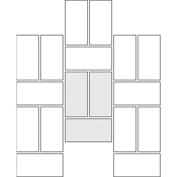 a white background with multiple squares and rectangles on the bottom one is blank