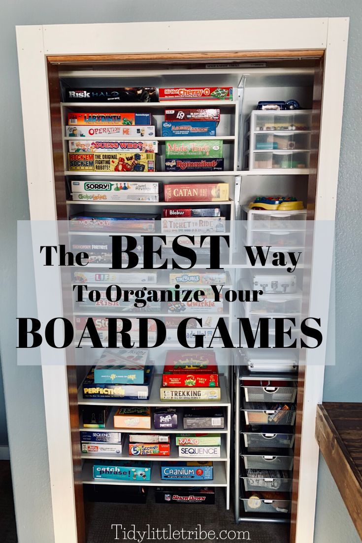 the best way to organize your board games is by organizing them in an organized cabinet