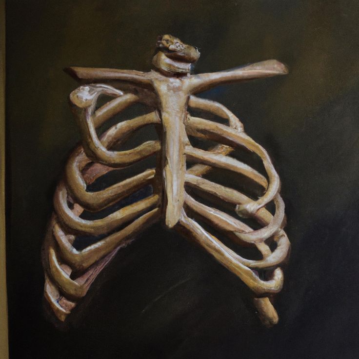 a painting of a human rib cage