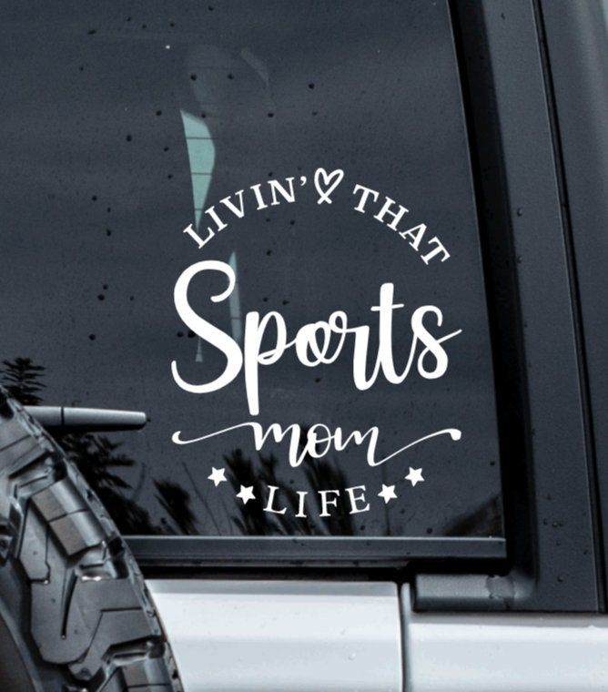 living that sports mom life window decal