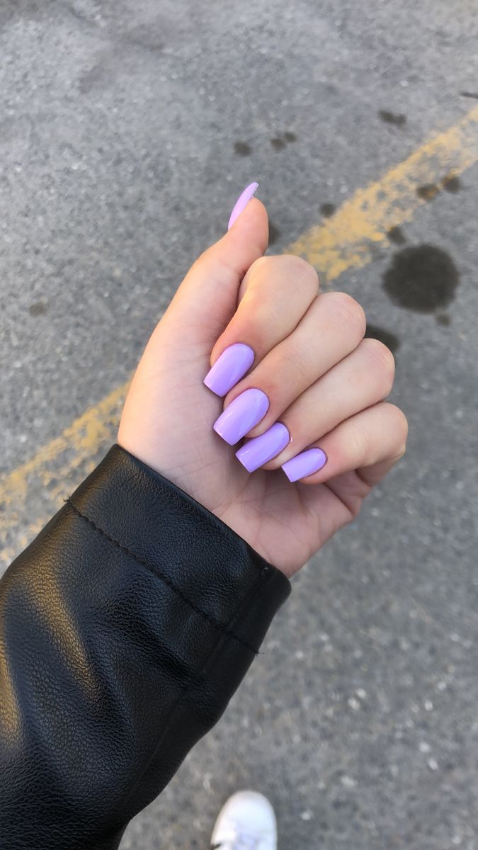 Lila Nails Ideas, Flat Purple Nails, Purple Nails Plain, Nails Lilla, Nail Art Viola, Lilla Nails, Violet Nails, Color For Nails, Vintage Nails