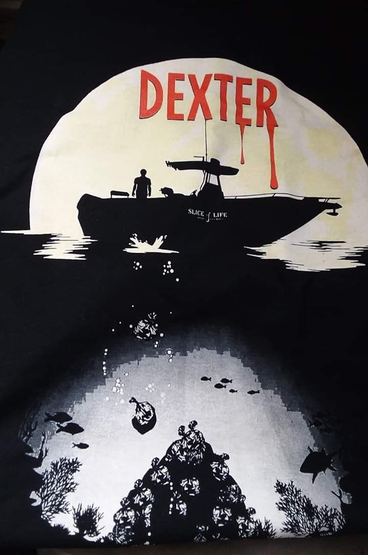 a black shirt with the words dexter on it