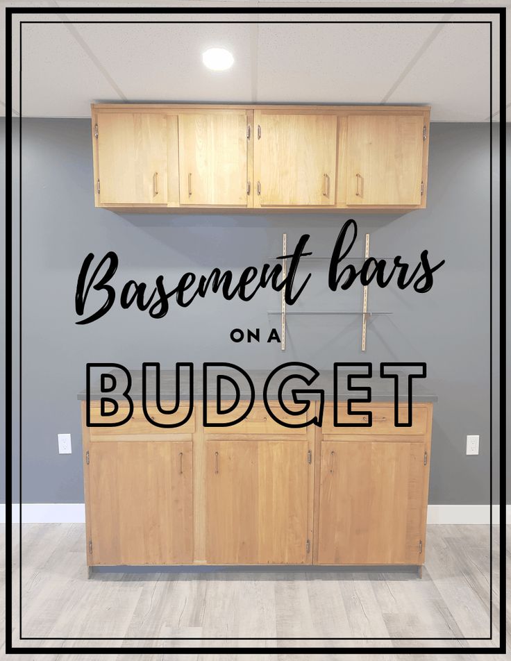 the basement bar on a budget with text overlay