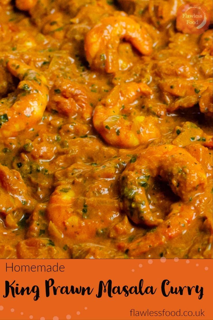 homemade king praw masala curry with shrimp