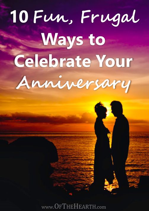 two people standing next to each other with the words 10 fun, frugal ways to celebrate your anniversary