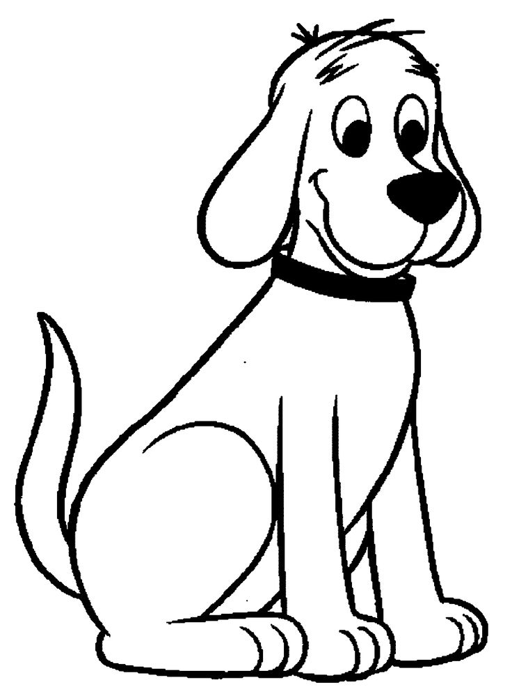 a cartoon dog sitting on the ground