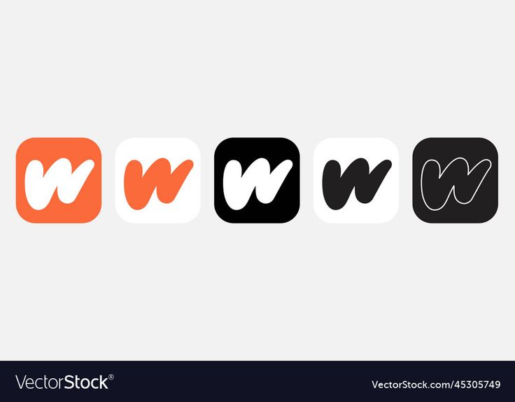 the letter w in four different colors