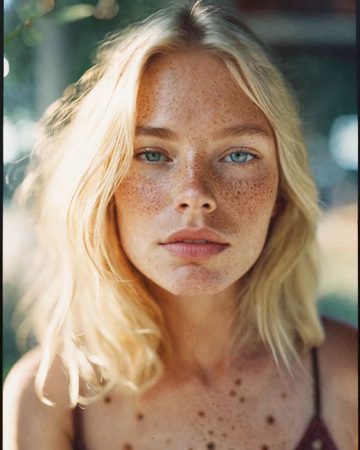 Radiant blonde beauty 😍 Embracing Portra 400 film vibes 🌹 #blonde #woman #freckles #portrait #film #analog #inspiration #beauty #vibes #aiart Freckles Portrait, Woman With Freckles, Blonde With Freckles, Portra 400 Film, Red Hair Freckles, Women With Freckles, Beauty Vibes, Analog Photography, Photography Inspiration Portrait