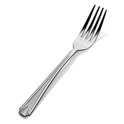 a close up of a fork on a white background with clipping to the side