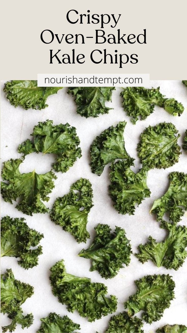 Crispy kale chips on a baking tray Roasted Kale, Crispy Kale Recipes, Kale Chips Recipe, Baked Kale Chips, Kale Crisps Recipe, Krispy Kale, Crispy Kale, Baked Kale Chips Oven, Easy Kale Chips