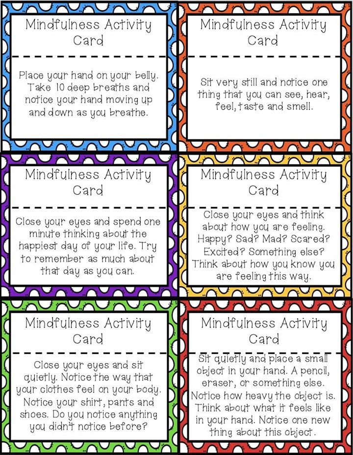 the printable activities for mindfulness activity cards are great to use with your students