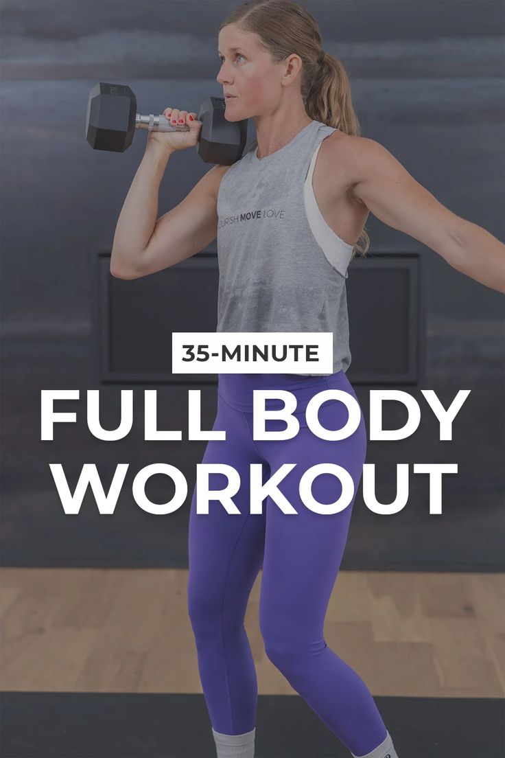 the full body workout for women is shown in this image, with text that reads 35 - minute full body workout