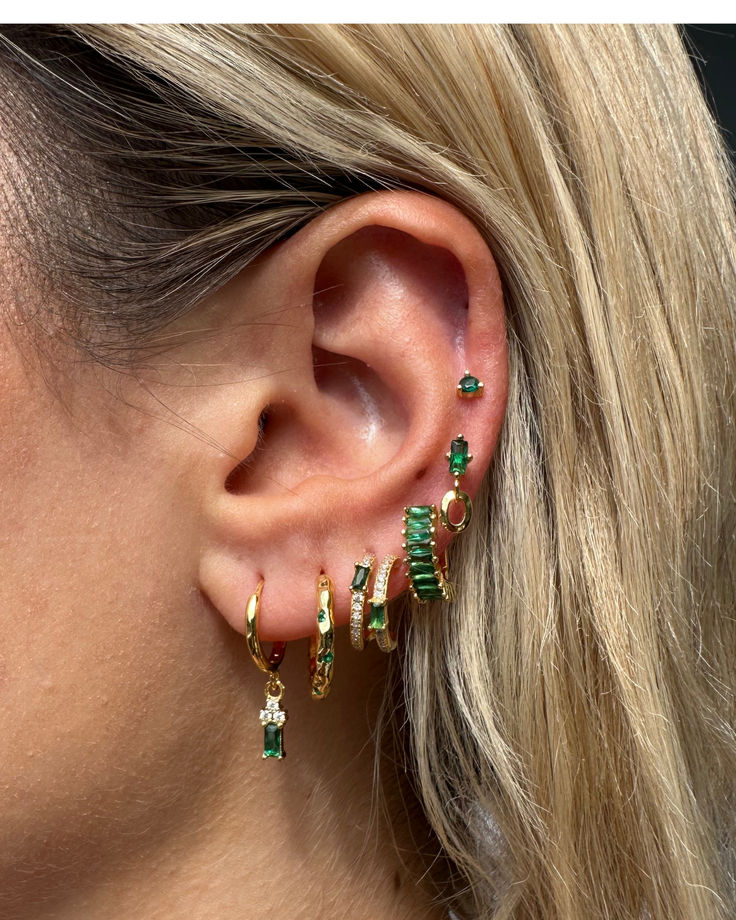 Stylish Earring Sets Layered Green Earrings Trendy Earring Stacks Fashionable Green Ear Jewelry Green Statement Earring Stack Boho Green Earring Set Modern Green Earring Trends Vibrant Green Ear Adornments Unique Earring Stack Nature-inspired Earring Collection Green Jewelry for Trendy Looks Mix and Match Earring Set Dangle and Stud Green Earrings Contemporary Earring Stack Green Gemstone Earring Set Nature-inspired Fashion Earrings Chic Green Earring Combinations Green Accessory Stack Green Earring Set, Earring Combinations, Green Statement Earrings, Earring Stacks, Ear Stacks, Green Earring, Earring Stack, Unique Earring, Emerald Green Earrings