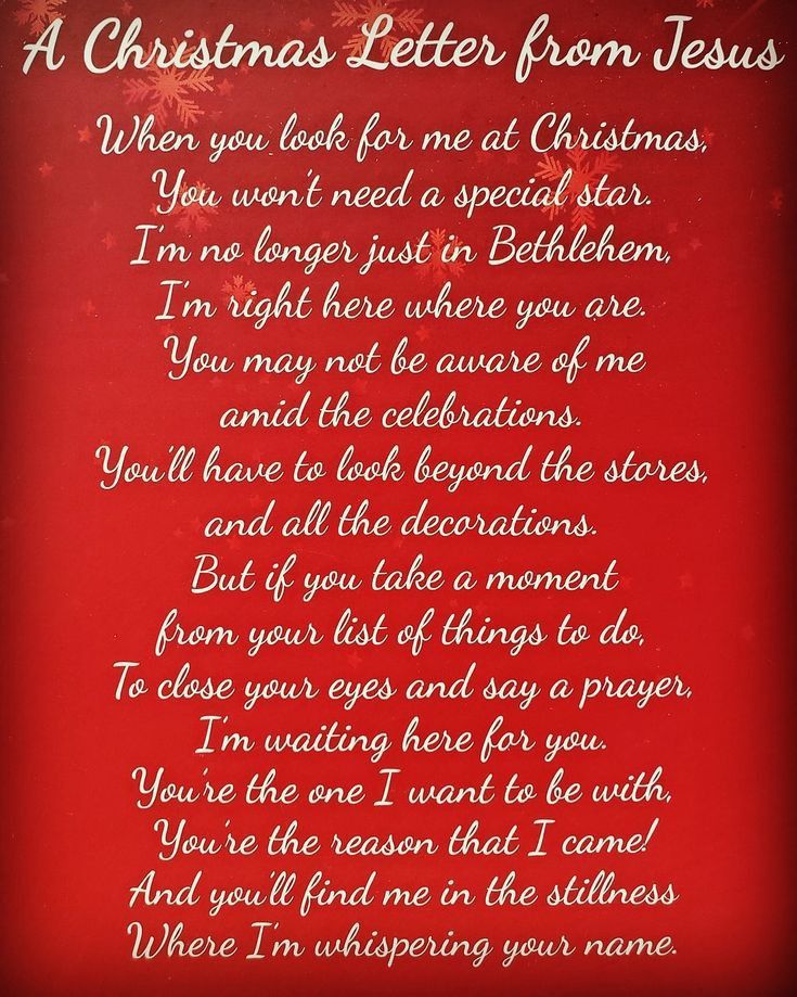 a christmas letter from jesus with red background