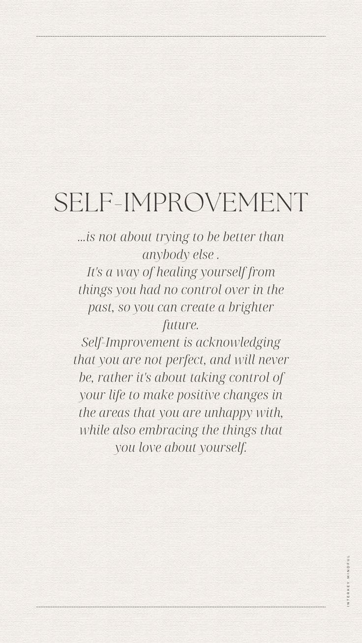 an article about self improvement is shown in the middle of a page with black and white text