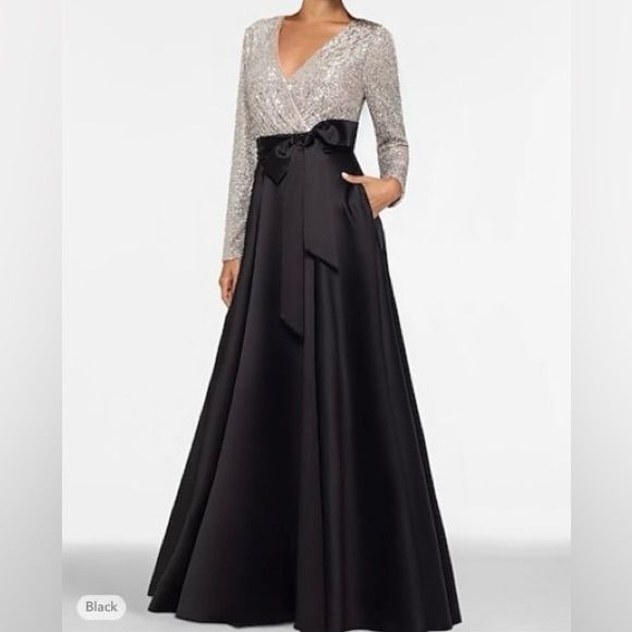 A-Line Evening Gown Elegant Dress Formal Floor Length Long Sleeve V-Neck Wedding Guest Satin With Sequin Pocket 2024 Mother Of The Bride Mother Of The Groom Black-Tie Size Us 8 / Uk 12 / Eu 38 Measurements: Bust 35 1/2 Waist 28 1/4 Hips 38 1/2 Length 59” Inseam Brand New - Never Worn Nwt Black Tie Formal Dress Nordstrom, Mother Of The Groom Dresses Over 50 In Black, Elegant Mother Of The Bride Dresses Ballgown, Mother Of The Bride Wedding Guest Dresses Ball Gown, Black Tie Grand Mother Of The Bride Dresses, Formal Embellished V-neck Evening Dress, Silver Embellished V-neck Evening Dress, Silver Elegant Ball Gown Evening Dress, Elegant Silver Ball Gown Evening Dress