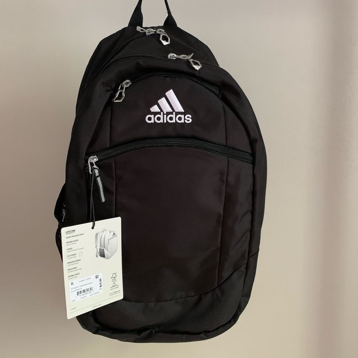 New With Tags! Sporty Black Standard Backpack, Black Backpack For Students, Back To School, Black Backpack For Students - Back To School, Sporty Black Backpack, Black Student Backpack For Back To School, Adidas Casual Bags For Outdoor Activities, Casual Adidas Bags For Outdoor Activities, Sporty Black Bag For Back To School, Adidas Bags With Adjustable Strap For Outdoor Activities