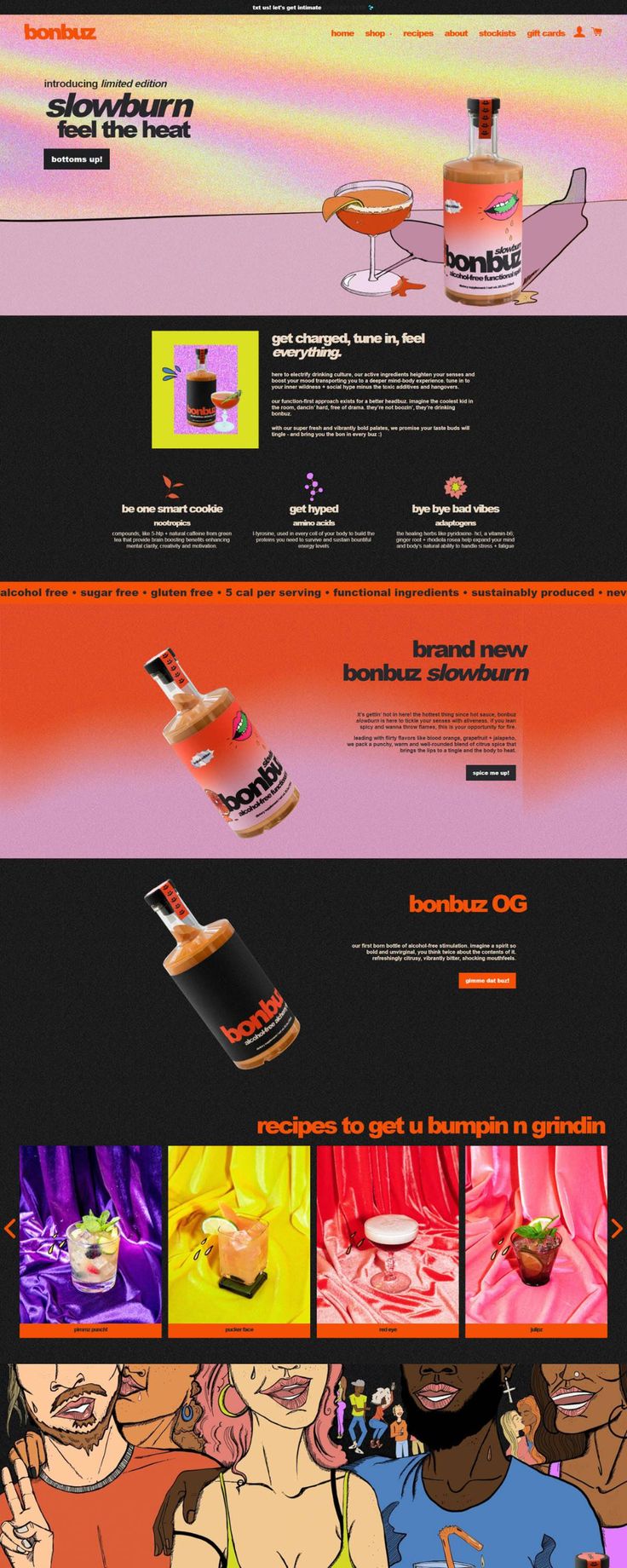 an image of a web page with different colors and shapes on it, including the bottom half