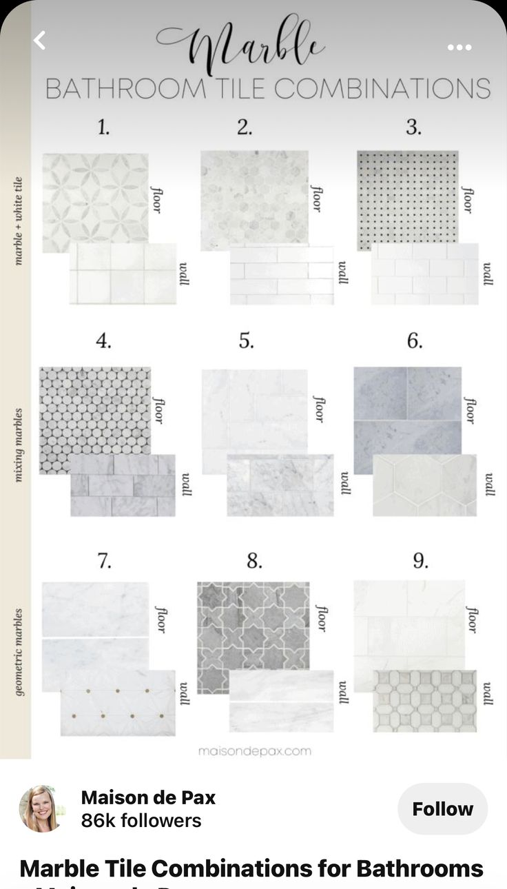 marble tile combinations for bathrooms and floors in different colors, sizes and finishes with instructions