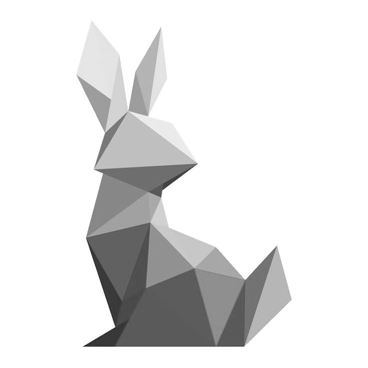 an animal made out of geometric shapes on a white background with the word,'rabbit'written below it