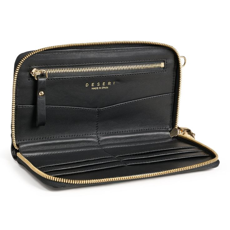 PARIS ZIPPERED WALLET BLACK – DESERI Trendy Travel Clutch Wallet, Luxury Compact Travel Wallets, Luxury Evening Wallet With Zipper Closure, Chic Compact Formal Wallets, Chic Compact Wallets For Formal Occasions, Luxury Wallets With Zipper Pocket For Everyday, Elegant Bifold Wallet With Zipper Closure, Elegant Bifold Wallets With Zipper Closure, Elegant Leather Wallet With Zipper Closure