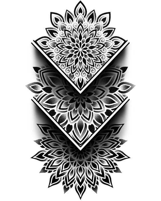 an abstract black and white design with flowers on the bottom, in front of a white background