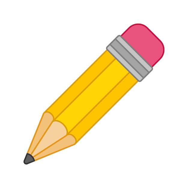 a yellow pencil with a pink eraser on it