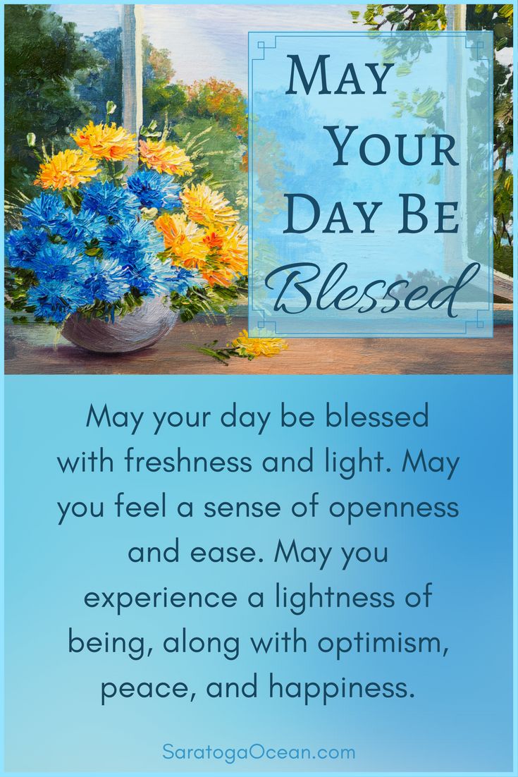 a greeting card with flowers in a vase and the words may your day be blessing