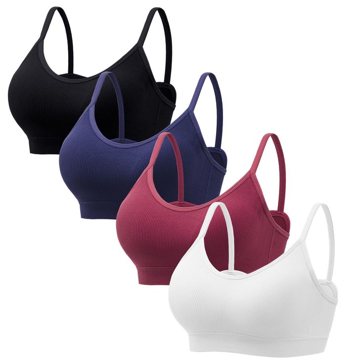 PRICES MAY VARY. Delicate Design - Angelhood seamless ribbed everyday bralettes are designed with removable pads and spaghetti straps, insert pads can support your breast, and you can remove or insert the pads on your demands, strengthen straps can hold your breast. Comfortable Material - Angelhood seamless ribbed everyday bralettes are made of premium material, composition are 90% nylon and 10% spandex, soft while strechy, the bralettes will bring you comfortable experience while sleeping or do Meeting Women, Cami Bra, Sleep Bra, Lounge Bra, Comfy Bra, Delicate Design, Seamless Bra, Womens Bras