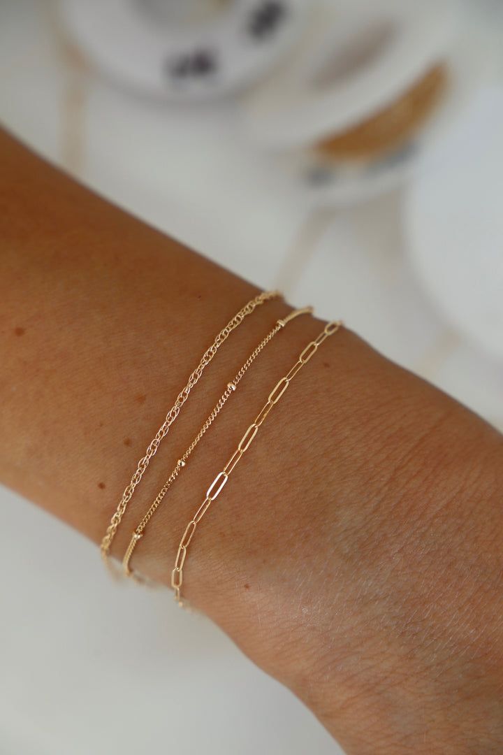 Permanent Bracelet – Katie Waltman Jewelry Dainty 14k Gold Bracelet With Extender, Everyday 14k Gold Delicate Chain Bracelet, Minimalist Stackable Bracelets For Friendship, Minimalist Stackable Bracelets For Everyday, 14k Gold Filled Satellite Chain Bracelet As Gift, Minimalist Hypoallergenic 14k Gold Filled Bracelets, Minimalist Hypoallergenic 14k Gold-filled Bracelets, Adjustable 14k Gold Filled Bracelets With Satellite Chain, Everyday Hypoallergenic 14k Gold Chain Bracelet