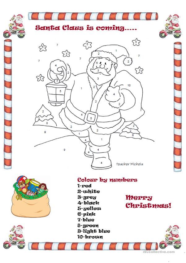 santa claus is coming coloring page