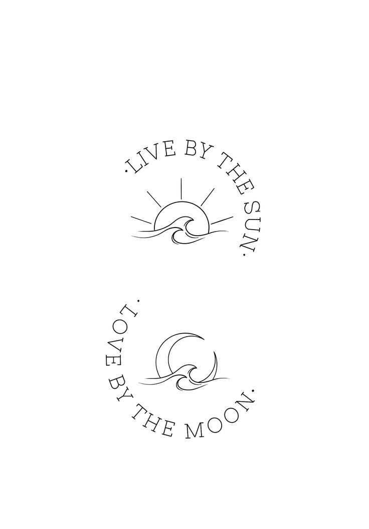 two logos with the words live by the sun and be at the moon