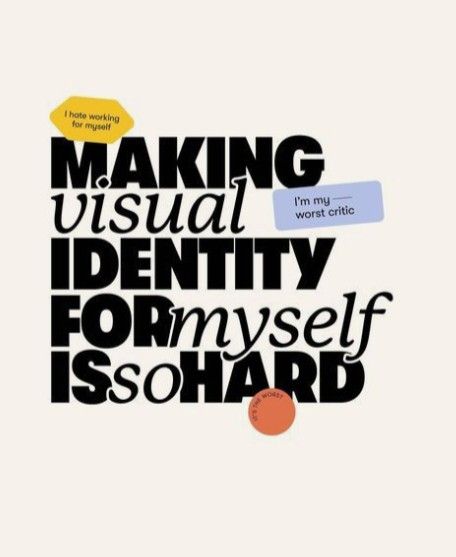 the words making visual identity form yourself is so hard to read, and it looks like they