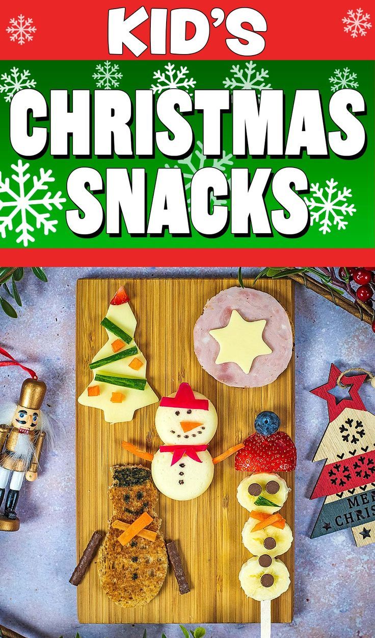 A board of Christmas Snacks with a text overlay title. Christmas Snacks For Kids, Slow Cooker Red Cabbage, Strawberry Santa Hats, Cute Christmas Desserts, Easy Kids Christmas, Rice Krispie Treats Christmas, Strawberry Santas, Healthy Christmas Cookies, Christmas Tree Brownies