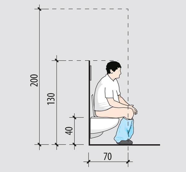 a man is sitting on the toilet with his legs crossed and feet apart from him