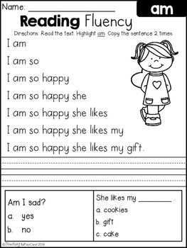 reading flueny worksheet for kids with pictures and words on the page