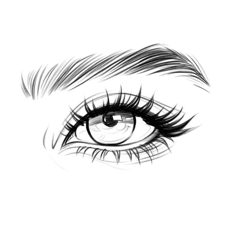 an eye with long lashes is shown in this black and white drawing, it looks like the