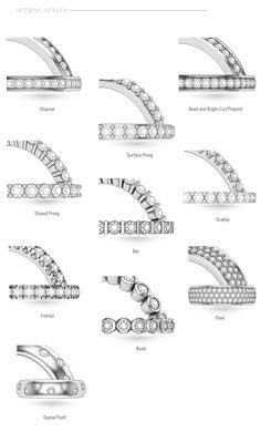 a bunch of different types of diamond bracelets