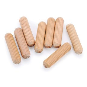 several wooden dowks on a white background